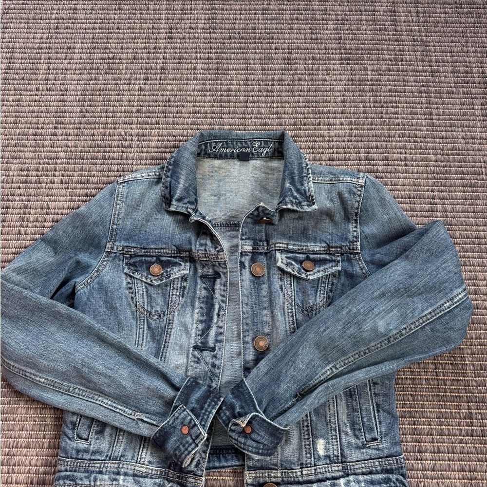 American Eagle Outfitters Distressed Denim Jacket